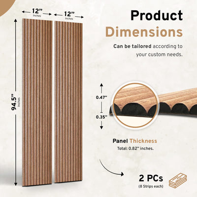 2-Pack Flexible Fluted Wall Panels – Oak