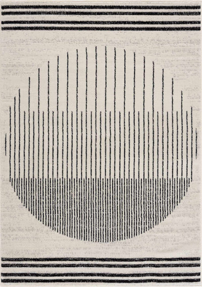 Angus Abstract Black and White Area Rug