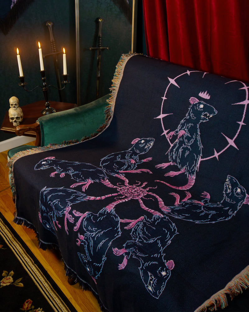 Rat King dark folklore woven blanket by Warm People