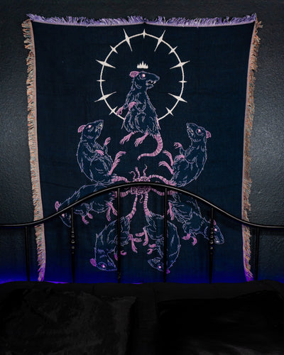 Rat King - Dark Folklore Woven Blanket