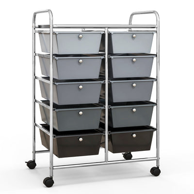 10-Drawer Rolling Storage Cart