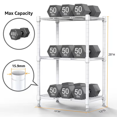 3/4/5/6/7/8 Tier Storage Shelves-Adjustable Wire Shelving Rack-Multi Sizes