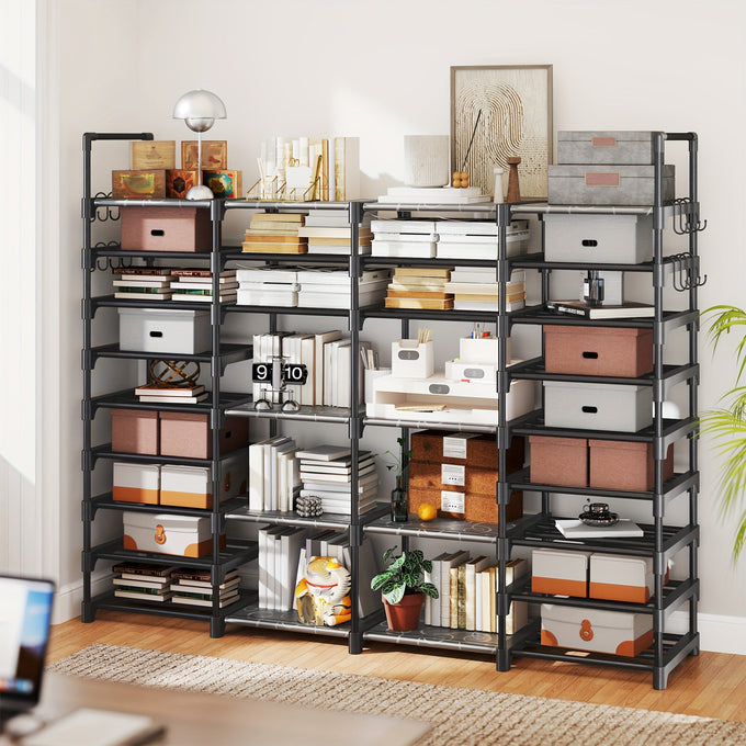 Stackable shoe rack and entryway storage shelf
