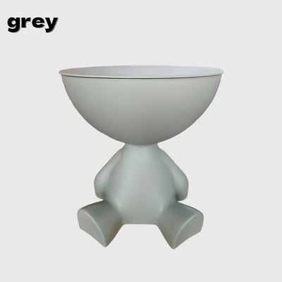 Bear Side Table with Storage – Modern Animal Shaped Nightstand End Table for Bedroom Living Room Patio