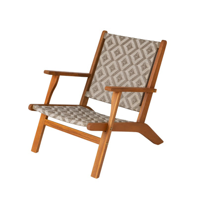 Vega Acacia Outdoor Chair in Diamond-Weave Wicker