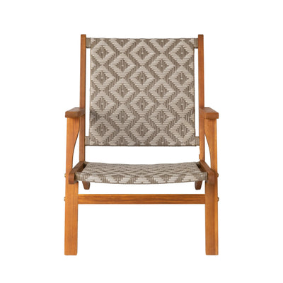 Vega Acacia Outdoor Chair in Diamond-Weave Wicker