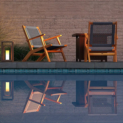 Vega Acacia Outdoor Chair in Gray Cording