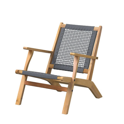 Vega Acacia Outdoor Chair in Gray Cording