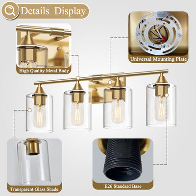4-Light Brushed Bathroom Vanity Wall Light
