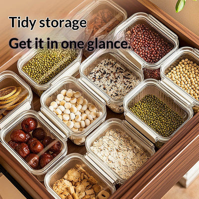 Airtight Square Storage Jars with Lids – Food-Grade
