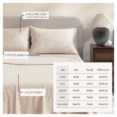 Turkish Cotton Flannel Sheet Set - Winter Floral Collection