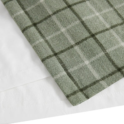 Plaid Rod Pocket and Back Tab Curtain Panel with Fleece Lining