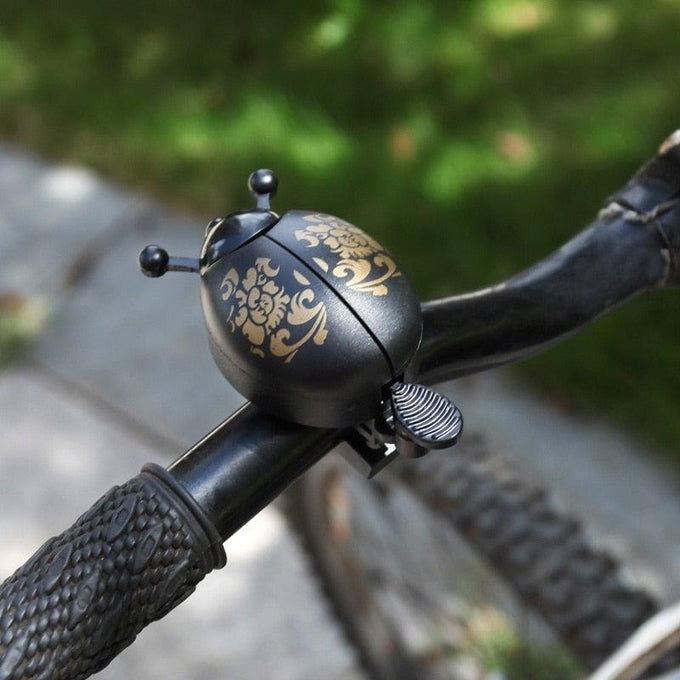 Ladybug bicycle bell in cast metal for a handlebar