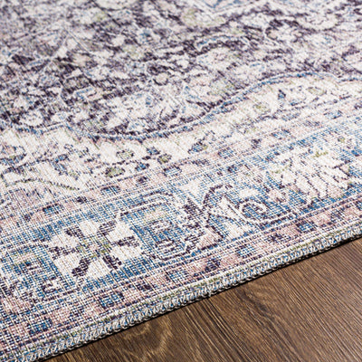 Tavas Blue Medallion Washable Rug