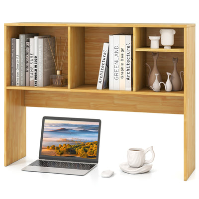 Computer Desktop Bookcase with 4 Cubbies and Open Back Compartment