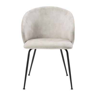 Velvet Upholstery Side Chairs 2 Piece Set With Metal Legs Modern Home Furniture - Beige