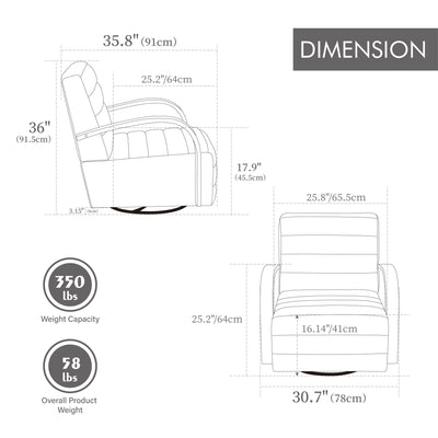 360° Swivel Accent Chair With Armrests, Comfy Lounge