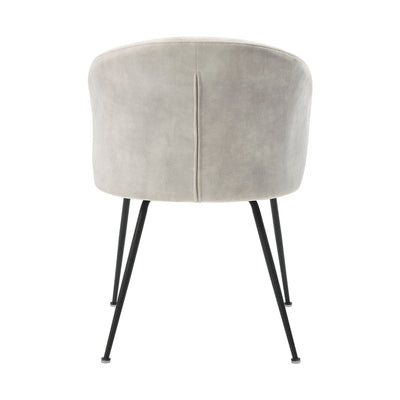 Velvet Upholstery Side Chairs 2 Piece Set With Metal Legs Modern Home Furniture - Beige