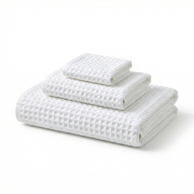Cloud Waffle Geometry Bath Towel & Washcloth