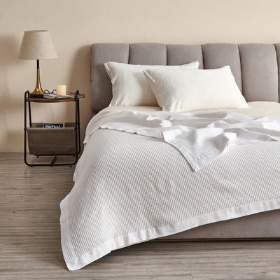 100% Cotton Small Waffle Weave Blanket - Hazel Collection