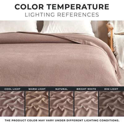100% Cotton Small Waffle Weave Blanket - Hazel Collection