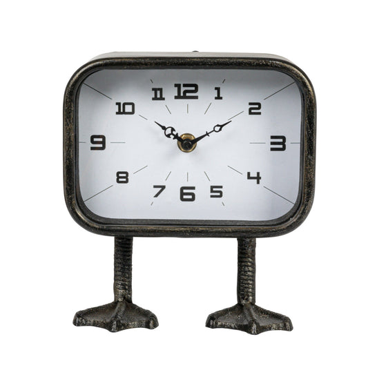 Gunmetal Finish Iron Duck Feet Table Clock