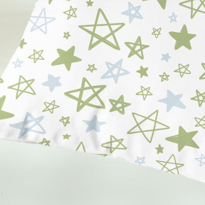 CaliTime Throw Pillow Covers Pack of 2 Cozy Fleece Stars 18x18in Sage Green