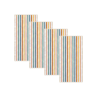Oversized Striped Border Cabana Beach Towels - Santa Cruz